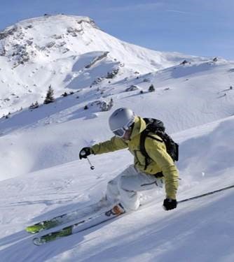 a skier on a mountain